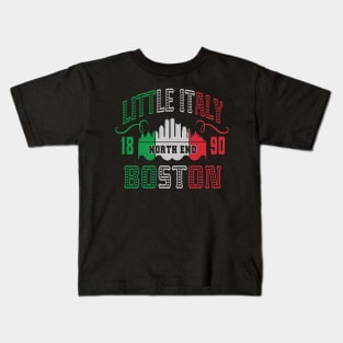 Vintage Little Italy Italian Flag Boston North End Italian Original Kids T-Shirt